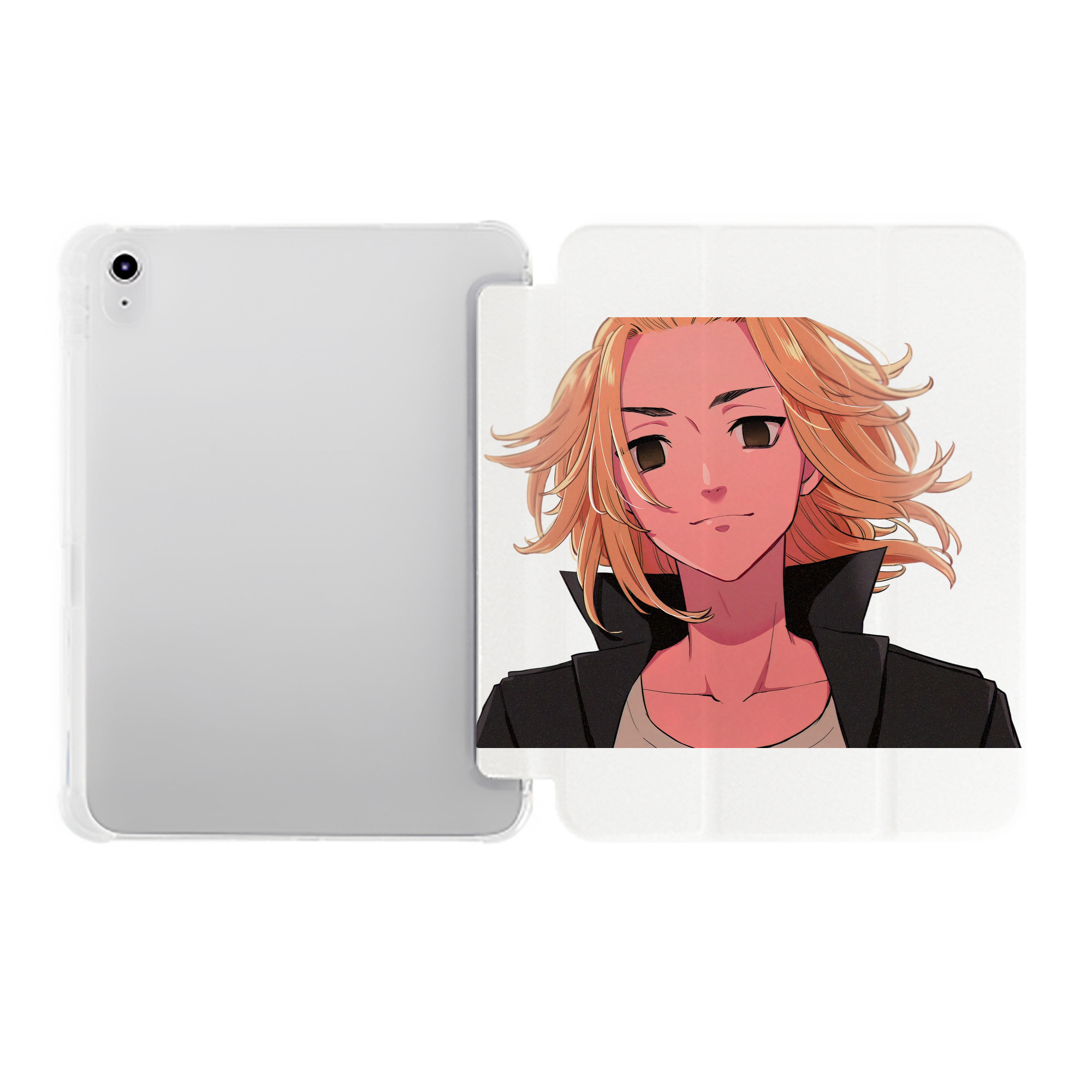 （画像用） 東京リベンジャーズ Tokyo Revengers IPad ケース ペン収納付き 三つ折りスタンド PUレザー×シリコン 対応機種9.5/10.5/10.9インチ